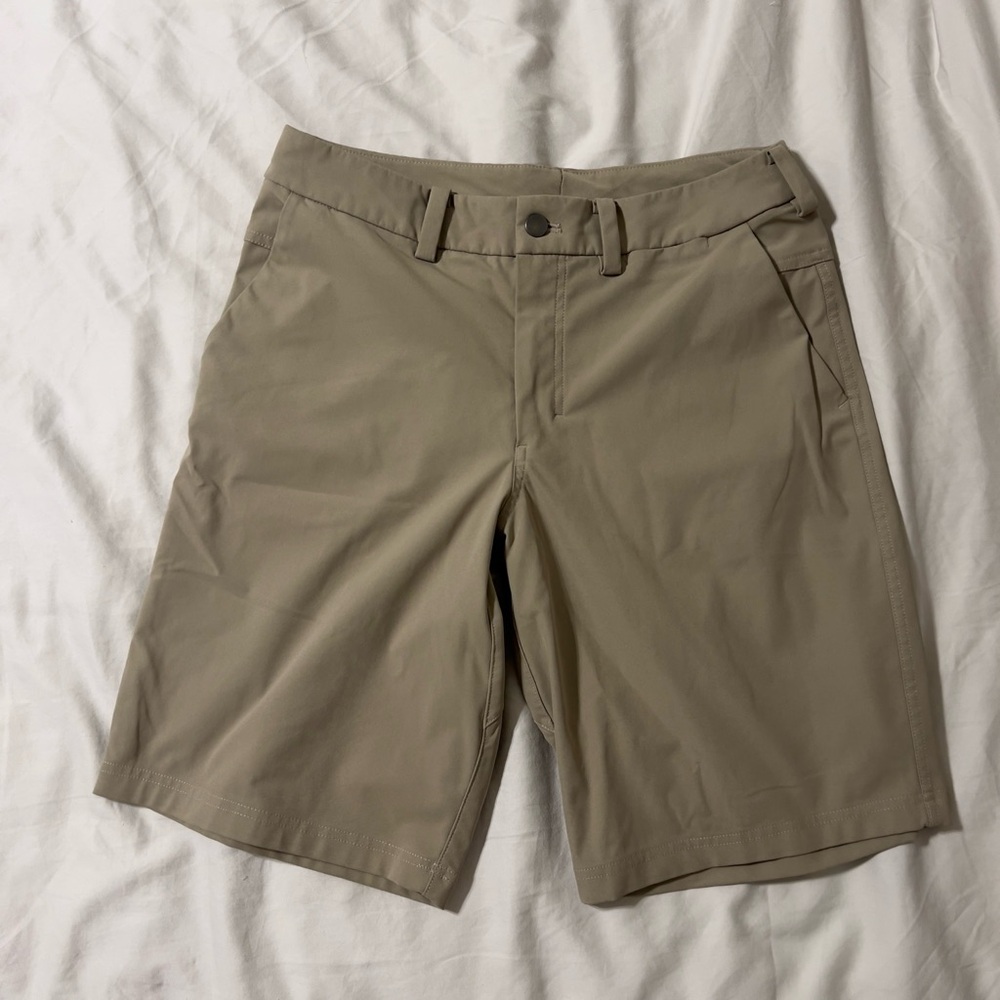 Lululemon Athletica Tan Flat Front Shorts